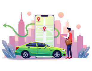 Naklejka premium E-hailing transportation