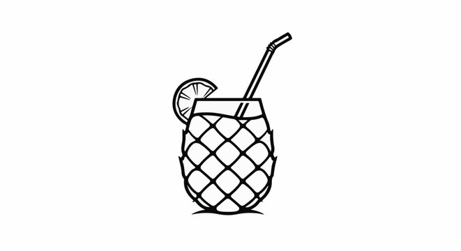 Tropical drink served in a pineapple glass with a slice of citrus