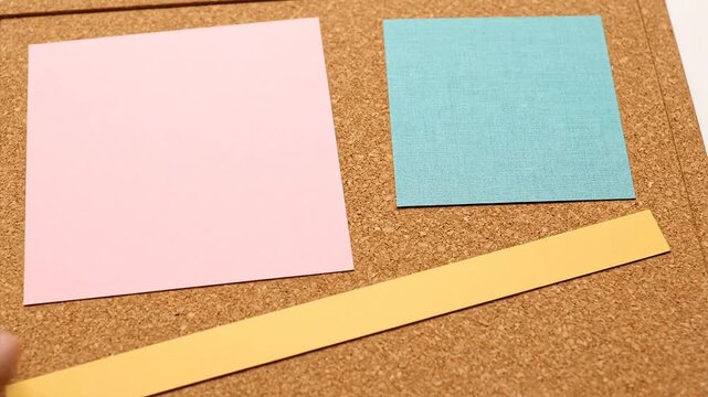 Colorful Sticky Notes on Cork Board.