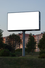 Fototapeta premium Background for design, billboards on city streets and along roads in the summer day