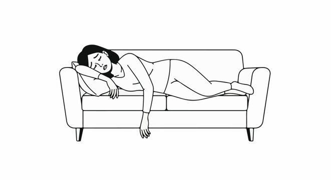 Woman sleeping on sofa