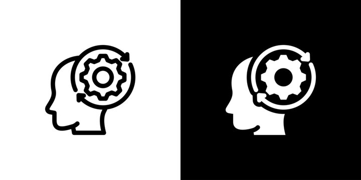 Behavioral Change icon concept with flat Black White Background. Vector illustration.