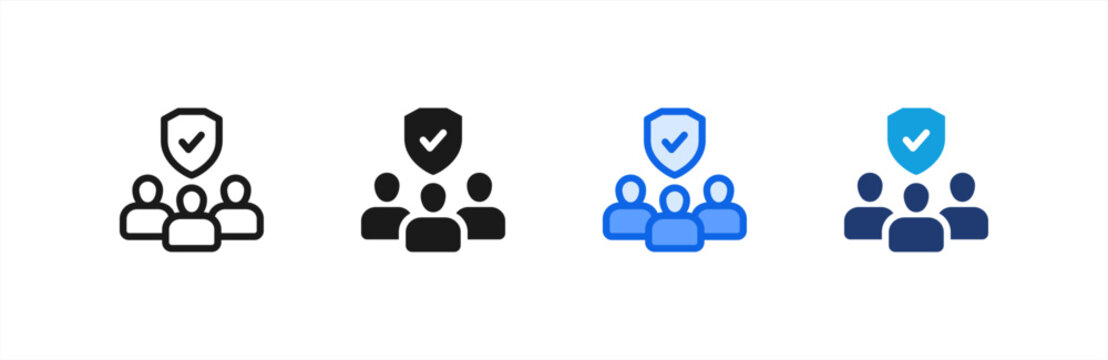 Responsibility Accountability icon multiple style collection. Vector illustration.