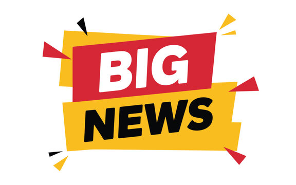 A vibrant graphic announces big news with bold lettering and dynamic shapes