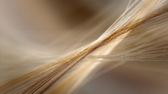 Close-up of a long, thin, golden-brown hair-like structure. the hair appears to be flowing in a wave-like manner, creating a sense of movement and energy.
