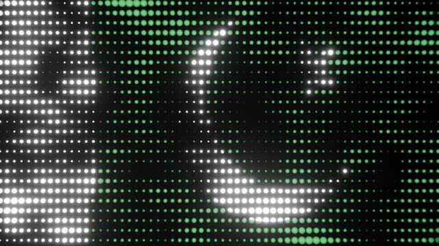 A 3D animated background of the Pakistani flag, with the flag stylised as neon, glowing, shrinking and growing dots. The video loops seamlessly.