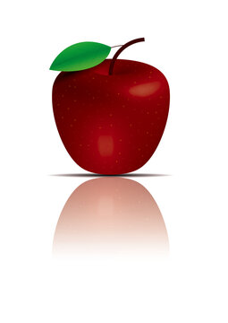 Apple with leaf 3d Victore design