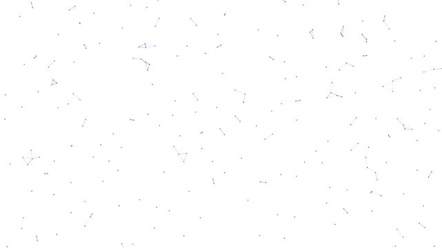 Abstract Geometric Blue South Korean Won Symbol Forming and Dissolving on White Background, Animated Financial Currency Particles Network Motion Graphics Seamless Loop, 4K