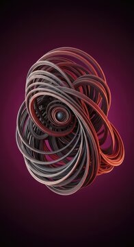A complex abstract digital rendering exploring continuous spatial bending, geometric flow, and hyperbolic topology, rendering, mathematical, complex