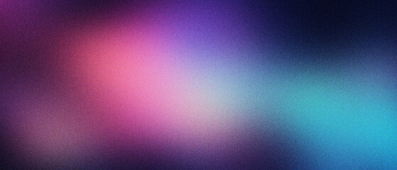 Obraz premium Vibrant gradient background with grainy texture, colorful abstract blur in purple pink and blue hues. Soft ethereal light leak effect, modern aesthetic backdrop for digital design projects.