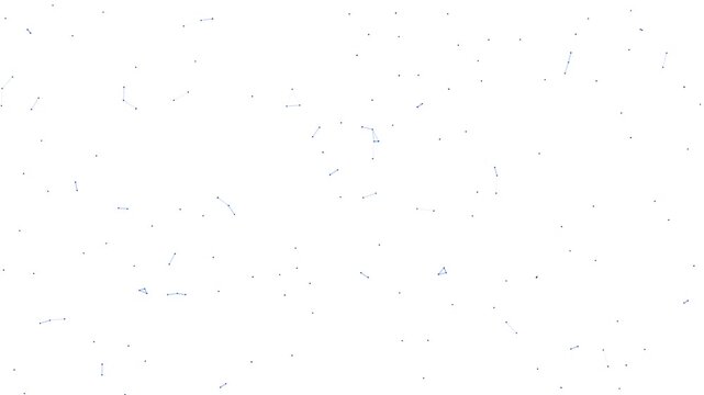 Abstract Geometric Blue Cent Symbol Forming and Dissolving on White Background, Animated Financial Currency Particles Network Motion Graphics Seamless Loop, 4K