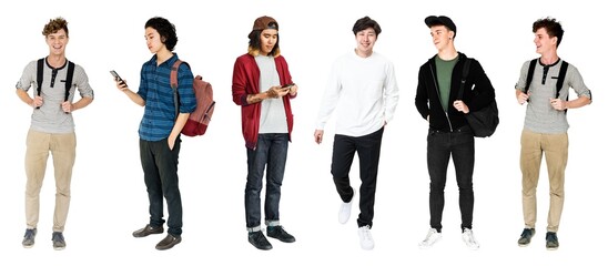 Obraz premium Casual diverse young men fashion