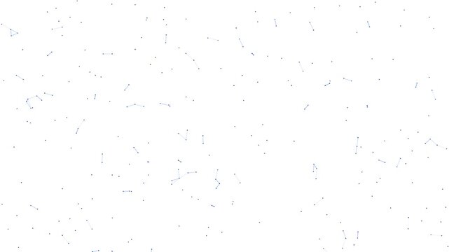 Abstract Geometric Blue Euro Symbol Forming and Dissolving on White Background, Animated Financial Currency Particles Network Motion Graphics Seamless Loop, 4K