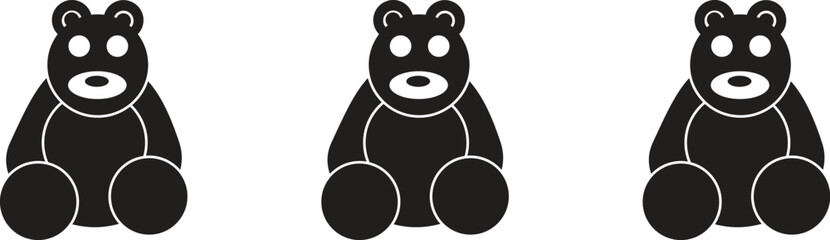 Fototapeta premium Minimalist black bear icon vector illustration