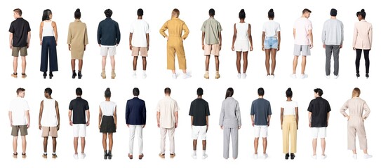 Diverse fashion rear view