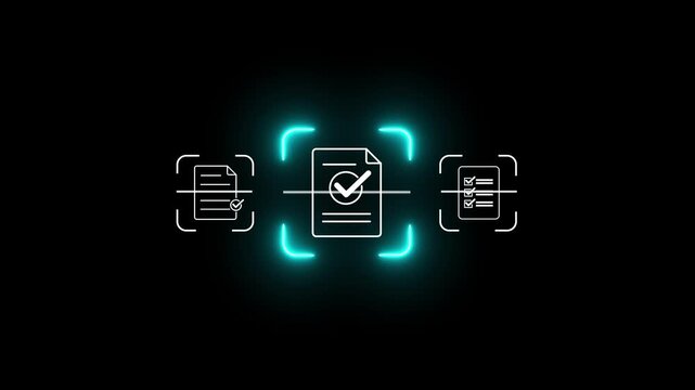 Mobile OCR document scanning technology for digital paperwork management, showing business professional using smartphone to capture paper documents and convert them into searchable digital data.4k