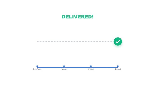 Efficient UI progress bar tracking a successful delivery journey to completion