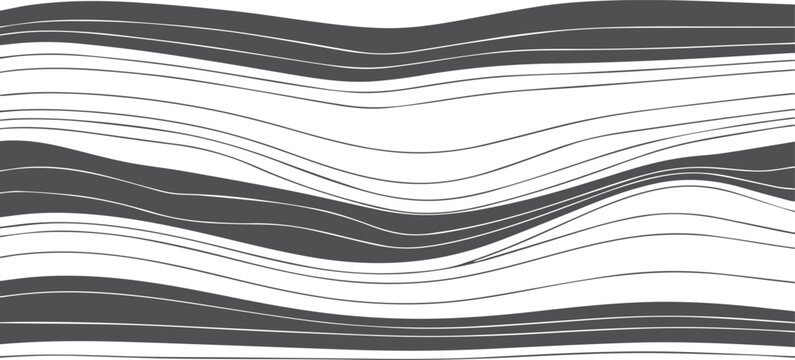 Black and white wavy stripes background abstract