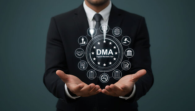 Digital Markets Act DMA Regulation Concept Business Professional Holding Interface