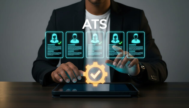 Human Resources Professional Using ATS Software to Screen Candidates and Hire Talent