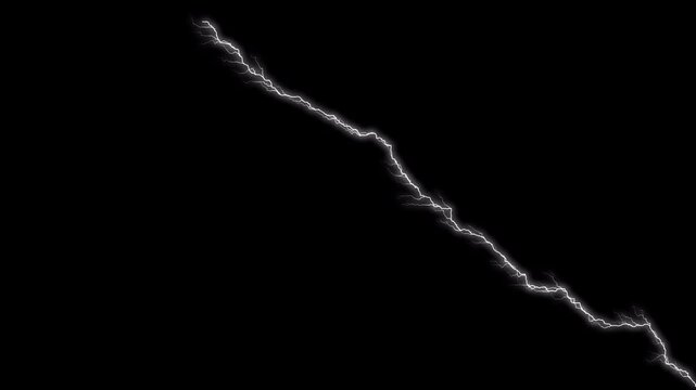 White lightning strike across dark background a powerful bolt, appearing