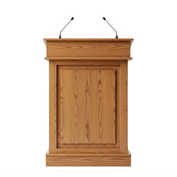 Elegant wooden pulpit with a simple hinged top and two side handles
