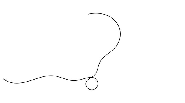 Question mark continuous line 4K Animation Video seamless loop minimal thinking concept motion
