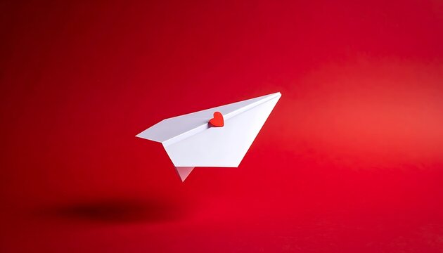 Paper plane with heart