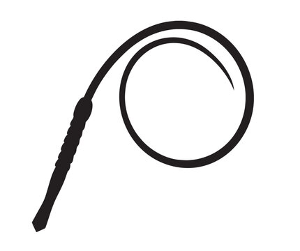 Black silhouette of whip leather lash Victor Art