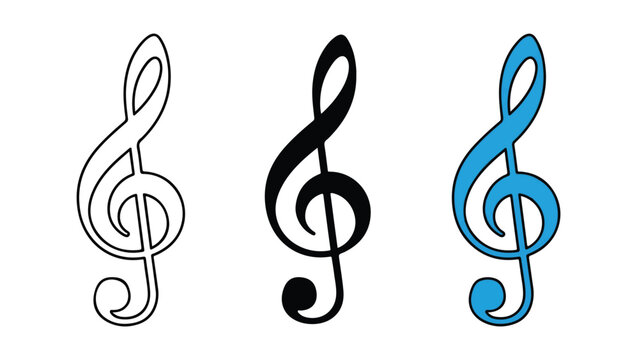 music note icons set vector design - Minimalist, flat icon, outline, glyph, linear, clipart, sticker - icon set