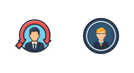 Fototapeta premium Businessman and woman icons vector.