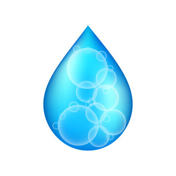 Water drop, blue drop vector illustration.