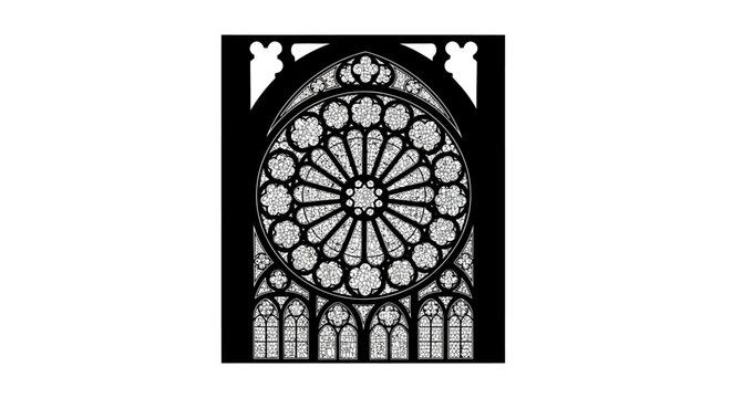 Stained glass window rose design.