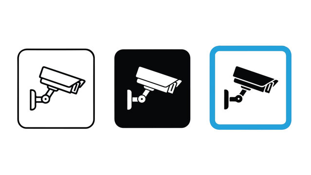 CCTV security surveillance camera vector icon - Glyph solid icon - Editable modern style icon - Clipart, sticker - icon set - Clipart