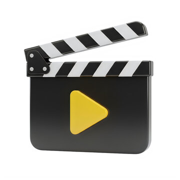 clapperboard 3d, cinema and film 3d render pack, high quality render, transparent background