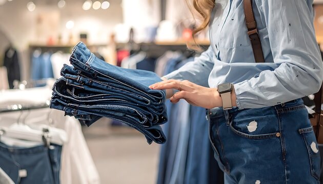 Person shopping for jeans
