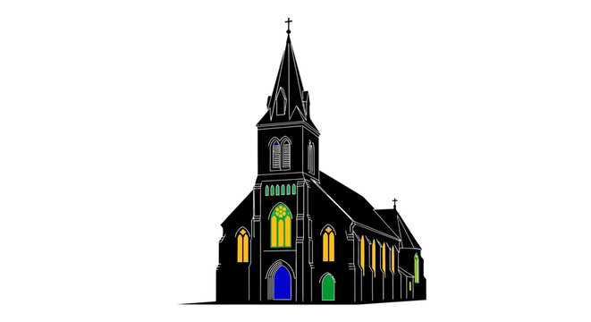 Colorful Church Building Architecture Design.
