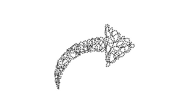 Curved down arrows bold thick stroke animation. Semicircular curve downward drop. Motion decline. Expressive grunge marker highlight pointers 4K video motion. Animated ink rough direction set