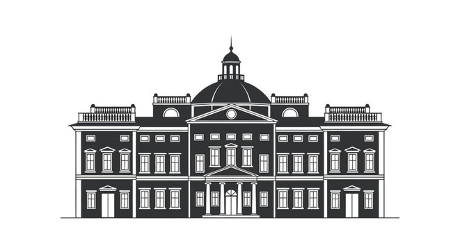 Large Building with Dome Roof Architecture.