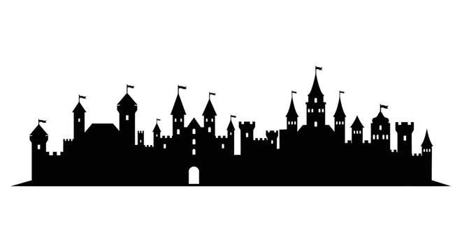 Black silhouette of a castle.