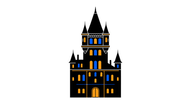 Illustration of a large castle tower.