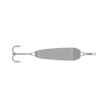 Spoon Fishing lures flat design vector illustration. designed to attract fish through reflection and movement.