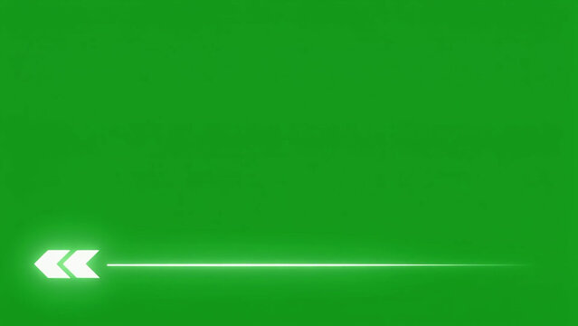 Animated neon arrow and line on a green screen background for motion graphics design