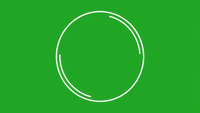 Animated white circle on green screen background for video overlay and motion graphics