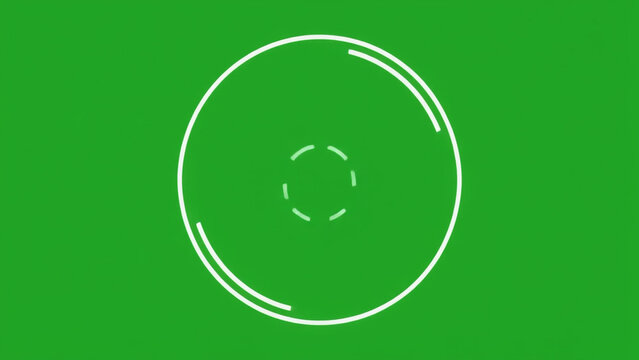 Animated circle on green screen background for video editing and motion graphics