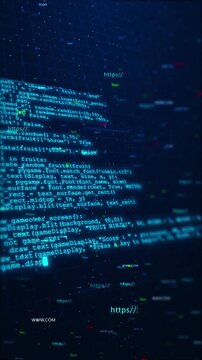 Digital binary code background Abstract blue binary code background. Web developer. Digital computer code. information flow of digital rain of numbers. data analysis data binary code network conveying