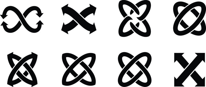 Intricate knot designs a versatile vector icon set for graphic design branding and creative projects