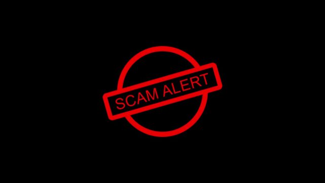 Red color round seal sticker in word fake on white background