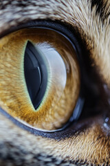 Obraz premium A detailed view of a cat's eye with its distinctive pupil and iris vertical frame