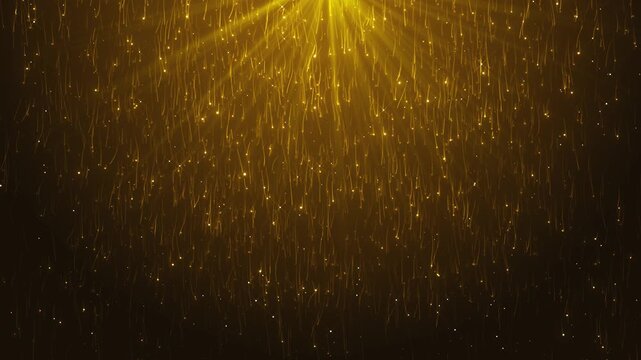 Golden Summer Shiny Sparkling motion bokeh sunlight background, logo titles award, music, wedding, anniversary, party presentation backdrops, corporate Luxury particle freely rising stage decoration